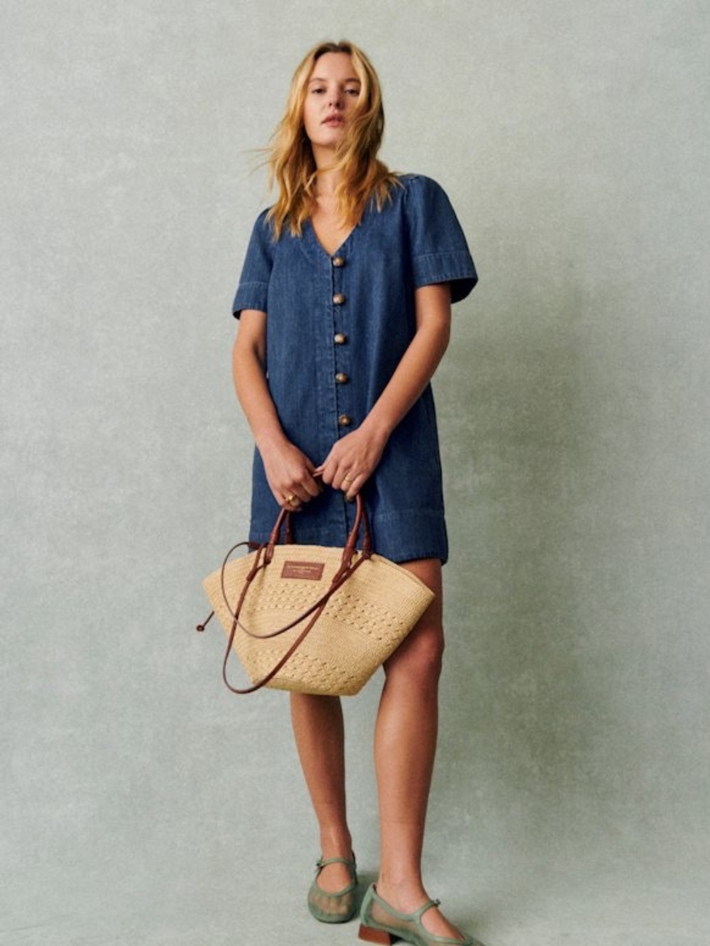 Sezane Vennila Dress Deep Blue Size 6 (38)